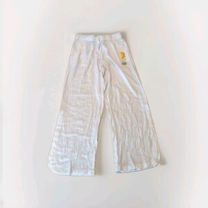 C&C California Linen Pants Womens Medium White Slit Leg Beach Coastal Vacation
